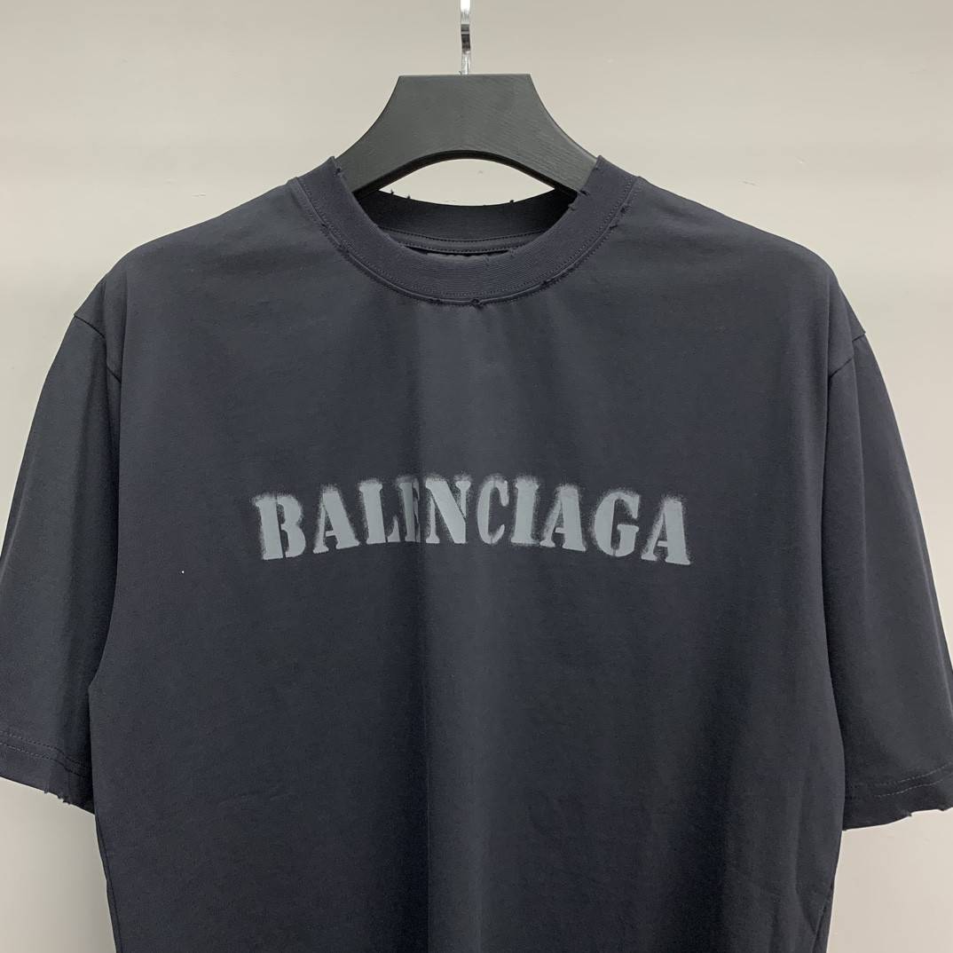Ba1en*iaga front and back T-shirt with blurred letters