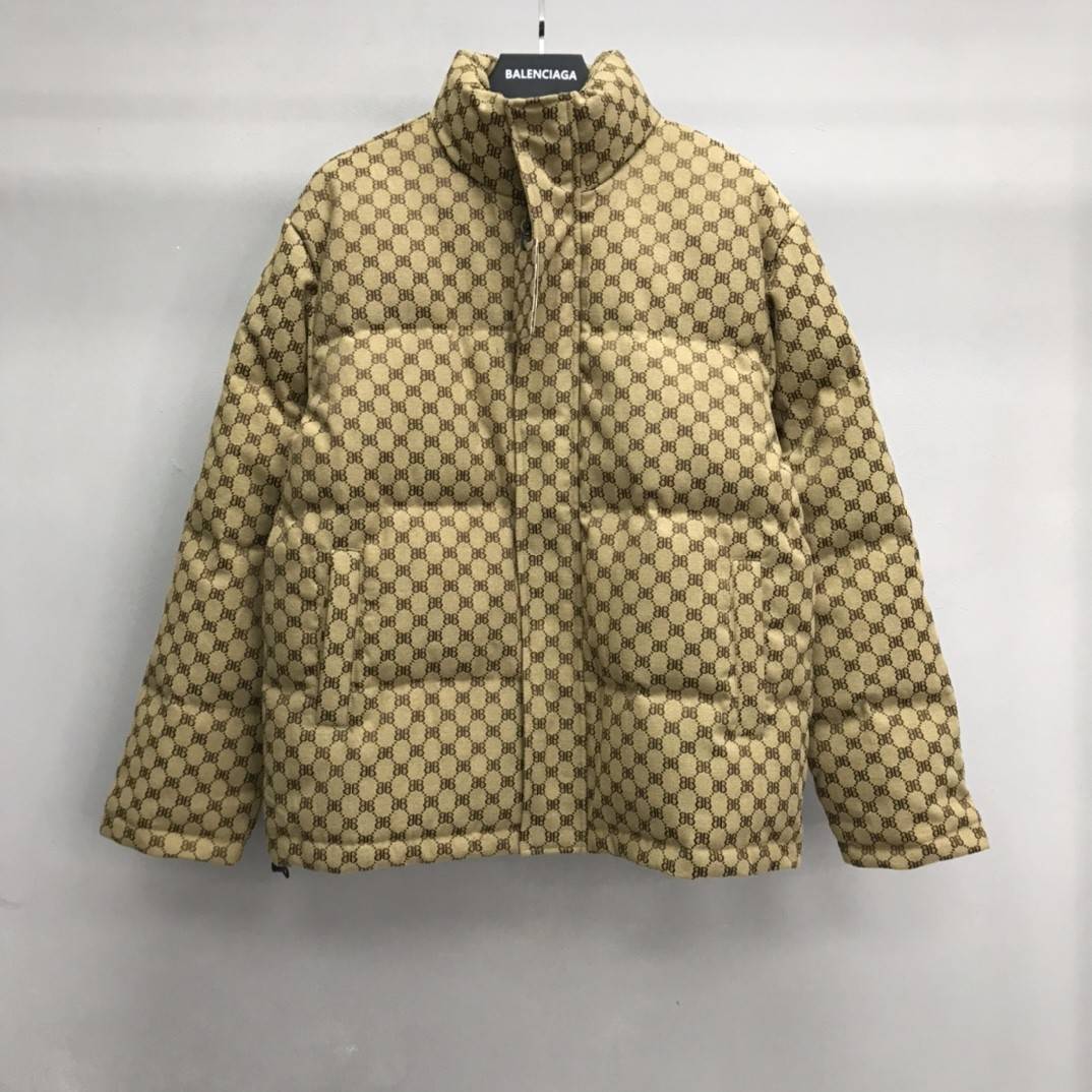 Ba1en*iaga all-over printed double B down jacket