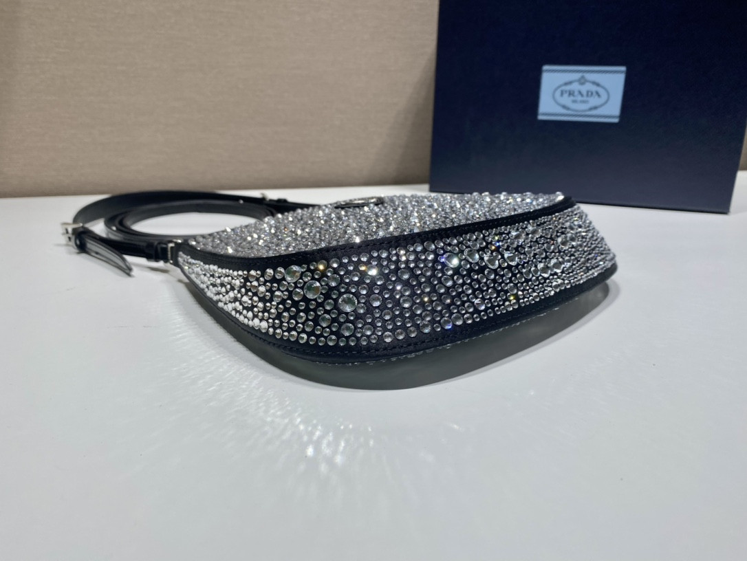 Pra*a Cleo Satin Bag With Crystals