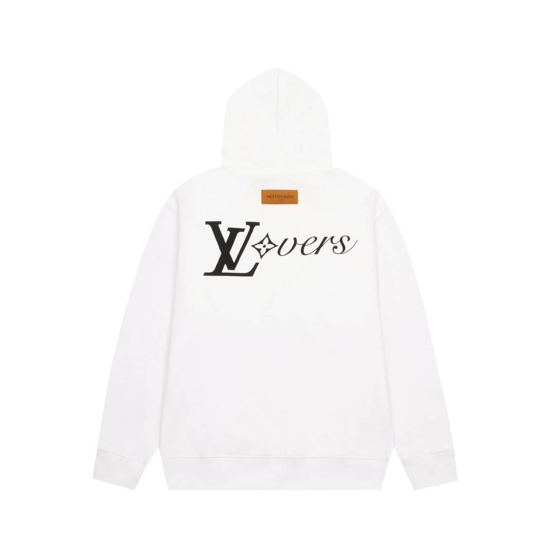 L0vis Vvtt0n 23ss new staff uniform letter hooded sweatshirt