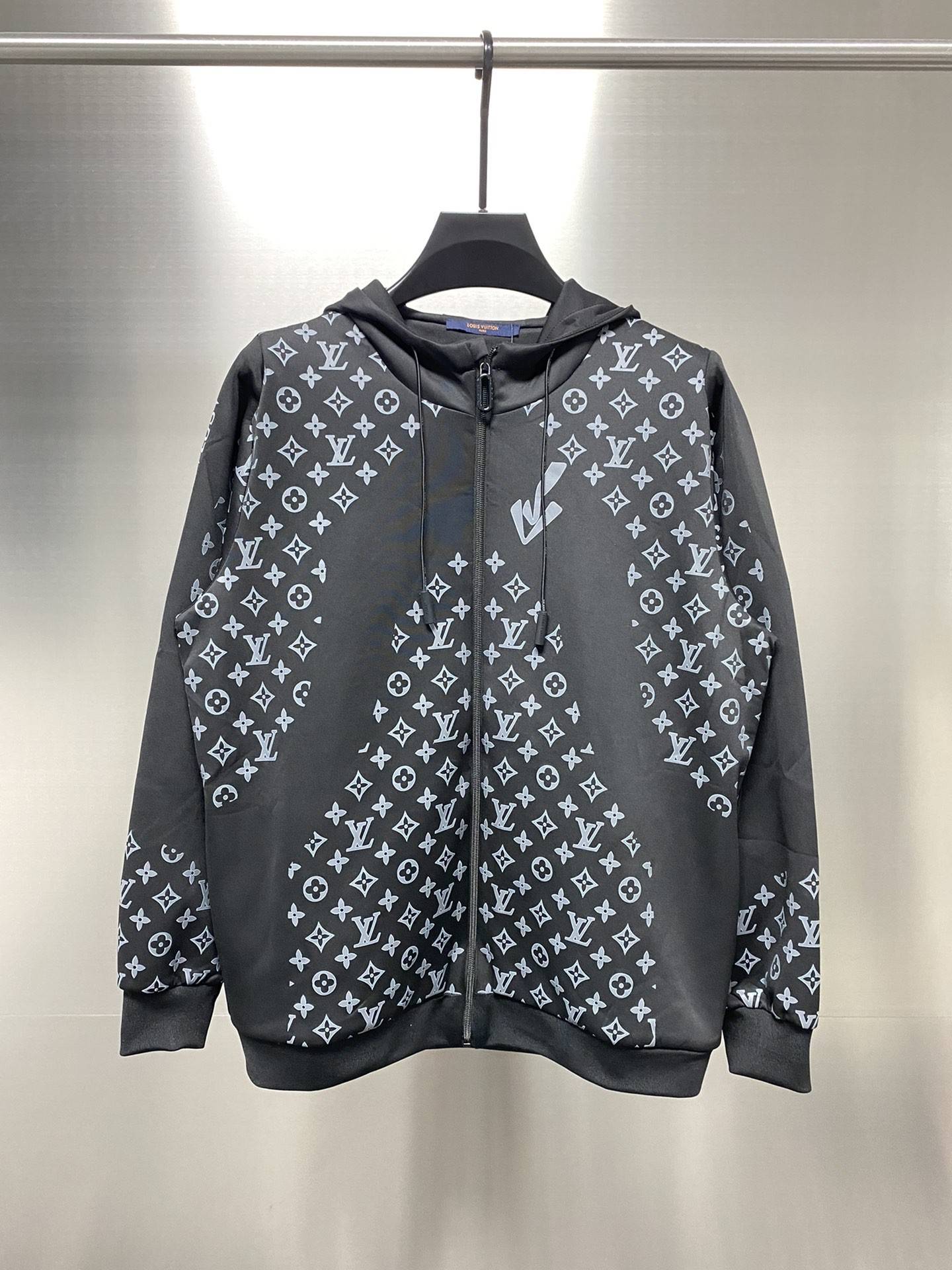 L0vis Vvtt0n 22ss new style spliced all-over logo printed zipper thin jacket