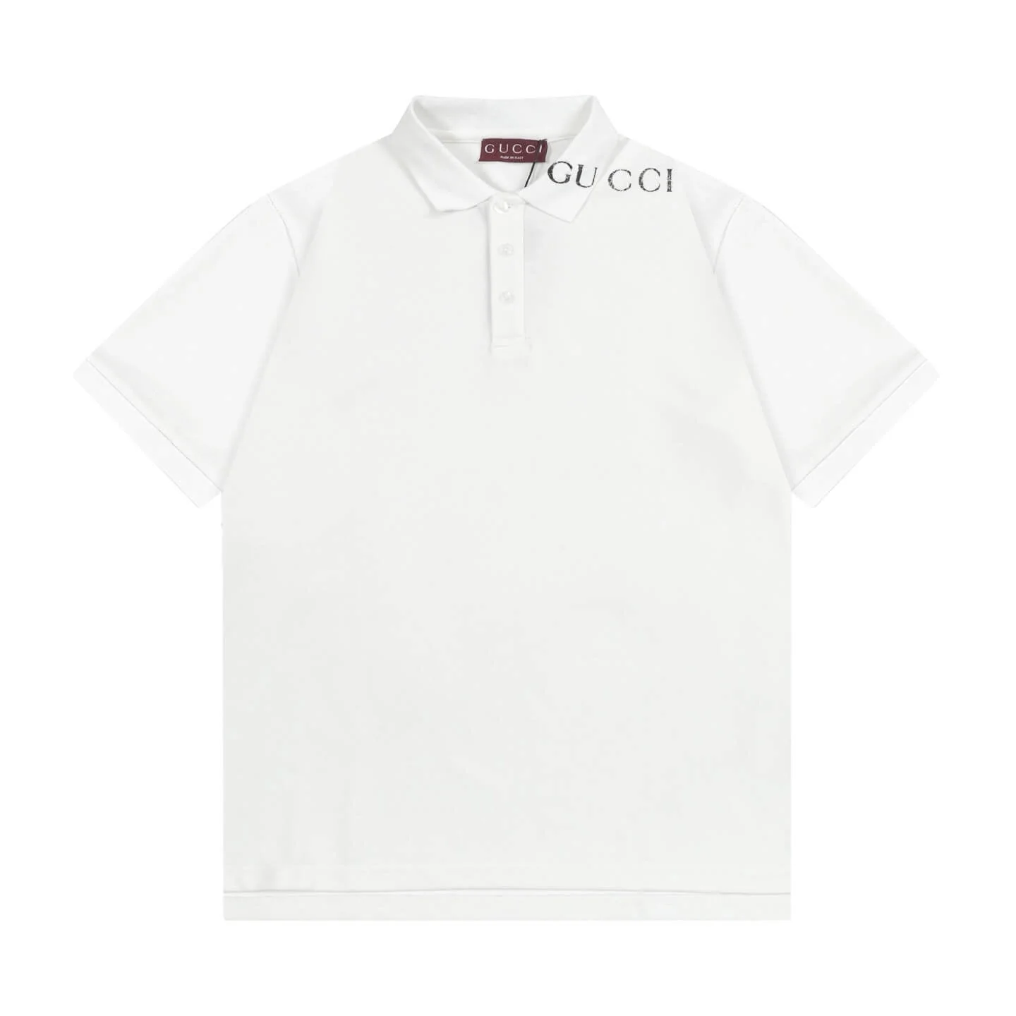 Letter Print with Contrast Collar Polo Shirt