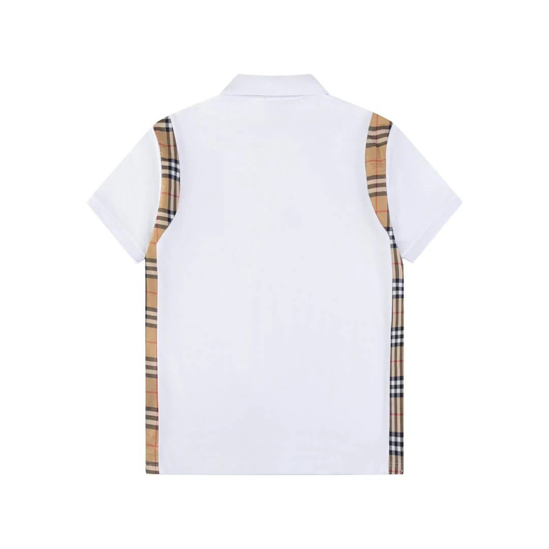 Brown Stripe Stitching Polo T Shirt