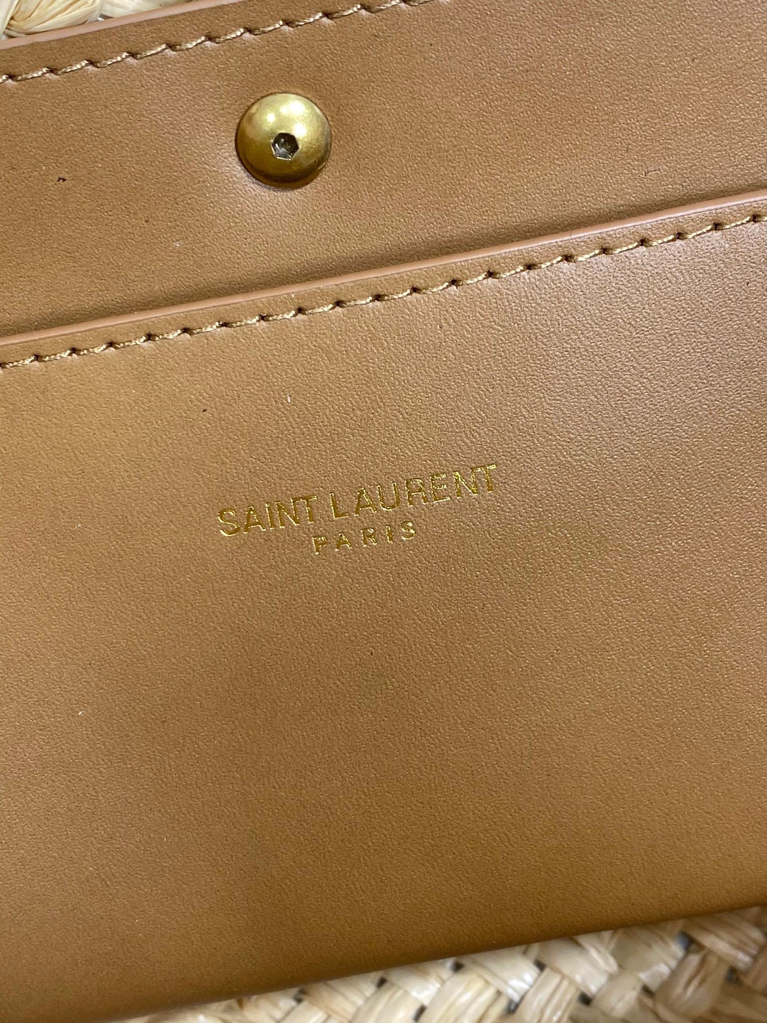 Yves Sa1nt Lau*nt straw mini MANON handmade model: 774269 size: 23x12x6