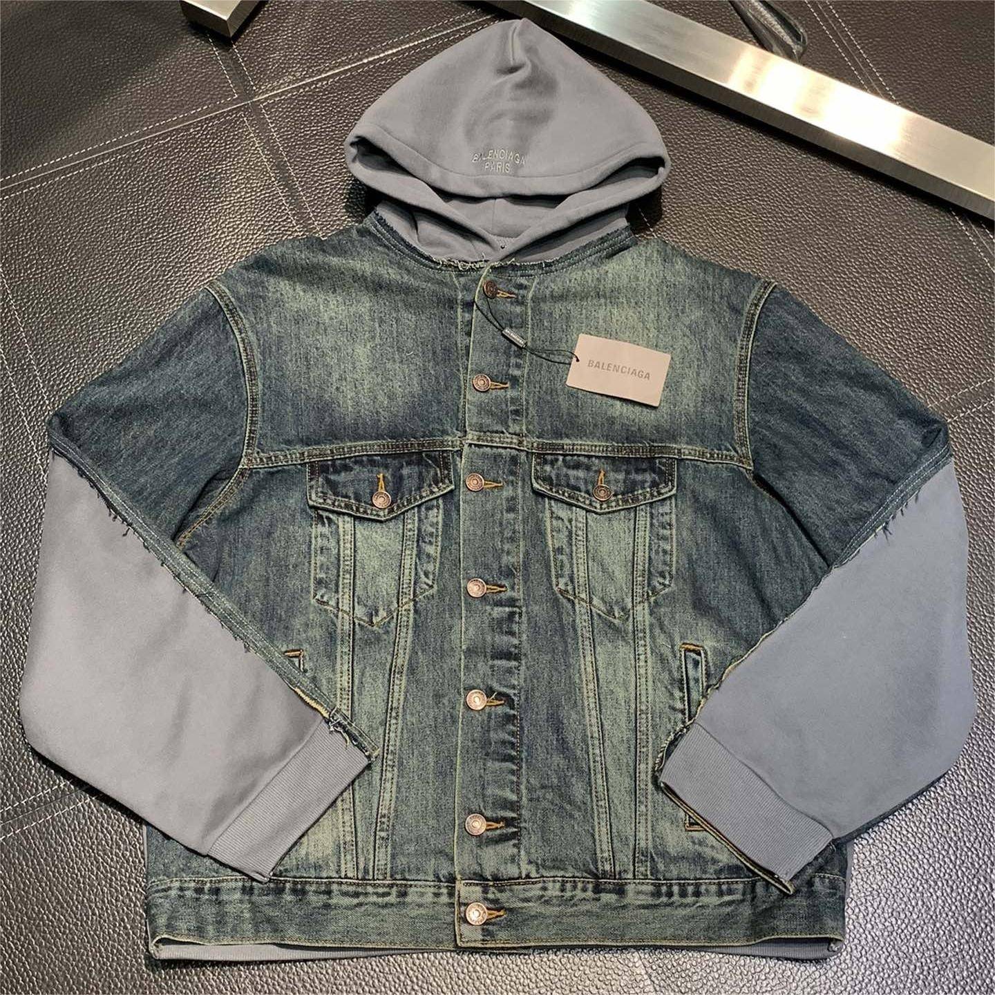 Ba1en*iaga hooded denim jacket