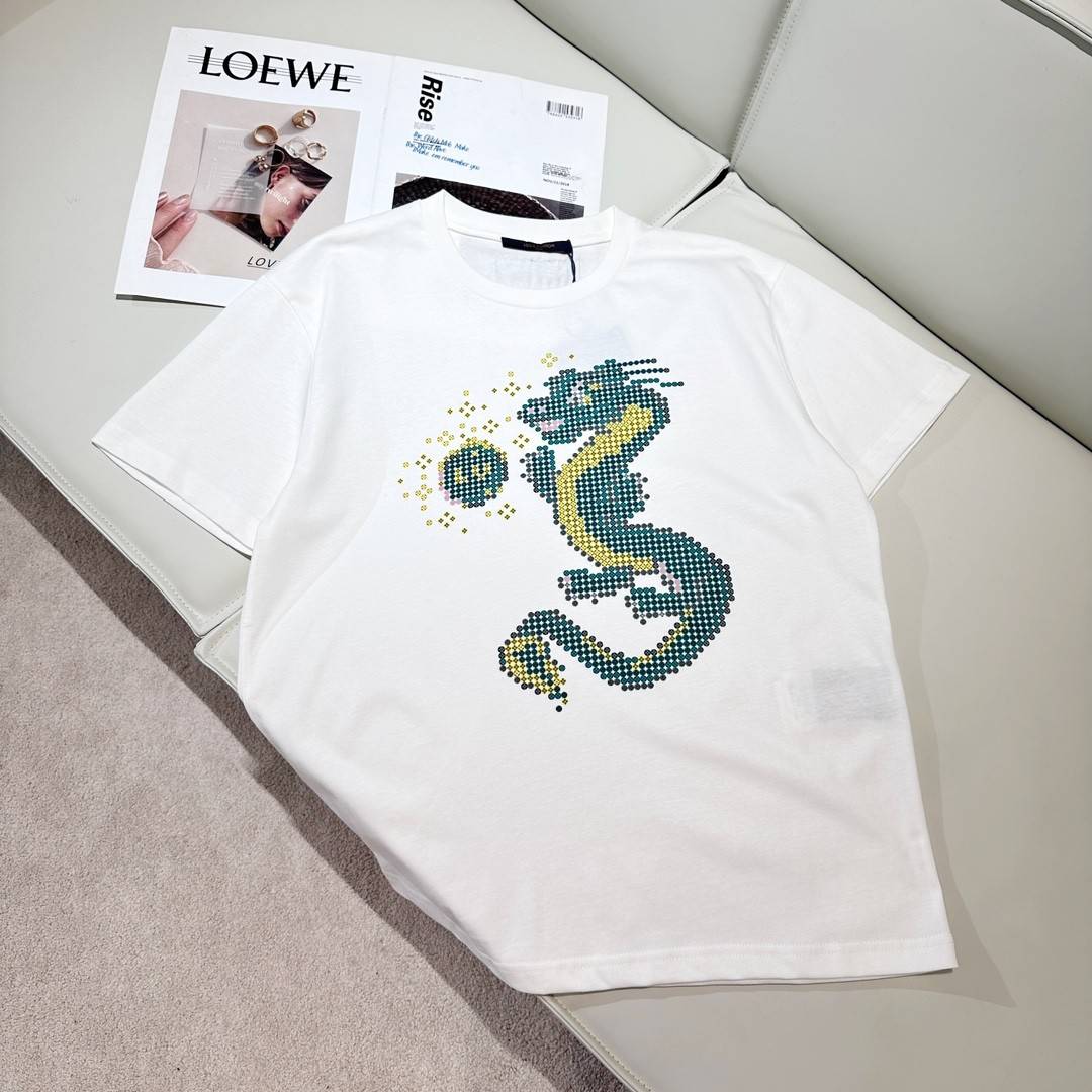 L0vis Vvtt0n 24ss Spring Dragon Year Limited Cotton T-shirt