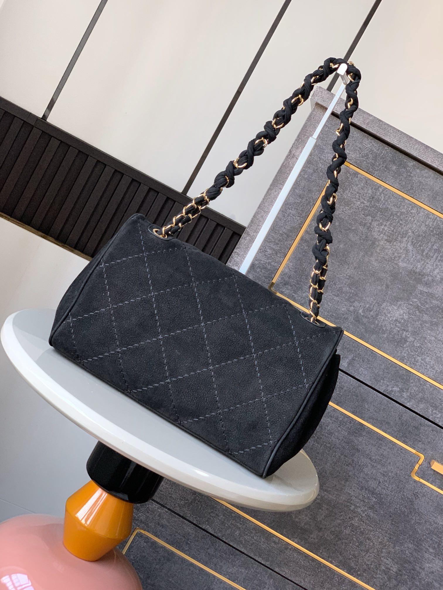 Ch**el Classic Hand Bag Gold Handware