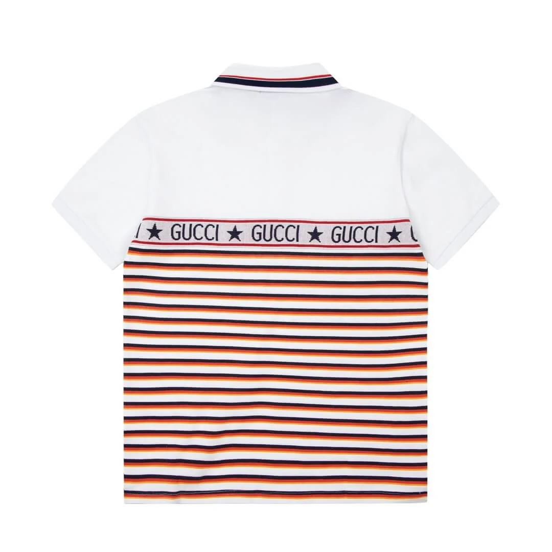 Patchwork Striped Polo Shirt