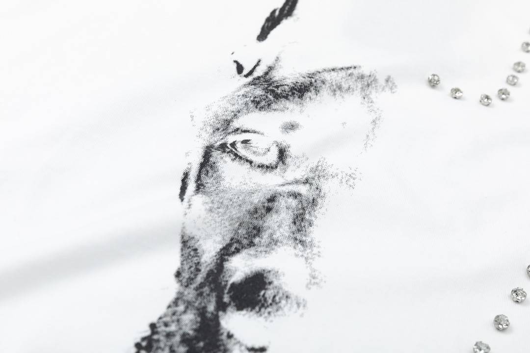 Ba1en*iaga 23Ss Drill Print Hound Design t-shirt