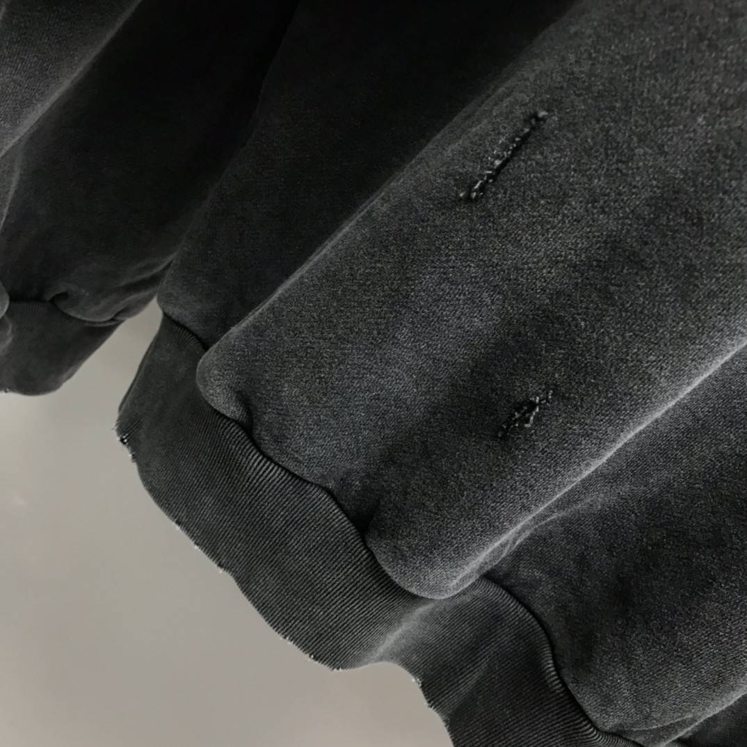 Ba1en*iaga neckline hardware perforated hoodie