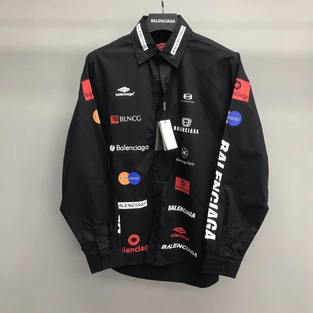 Ba1en*iaga LOGO LOGO racing style long sleeve shirt