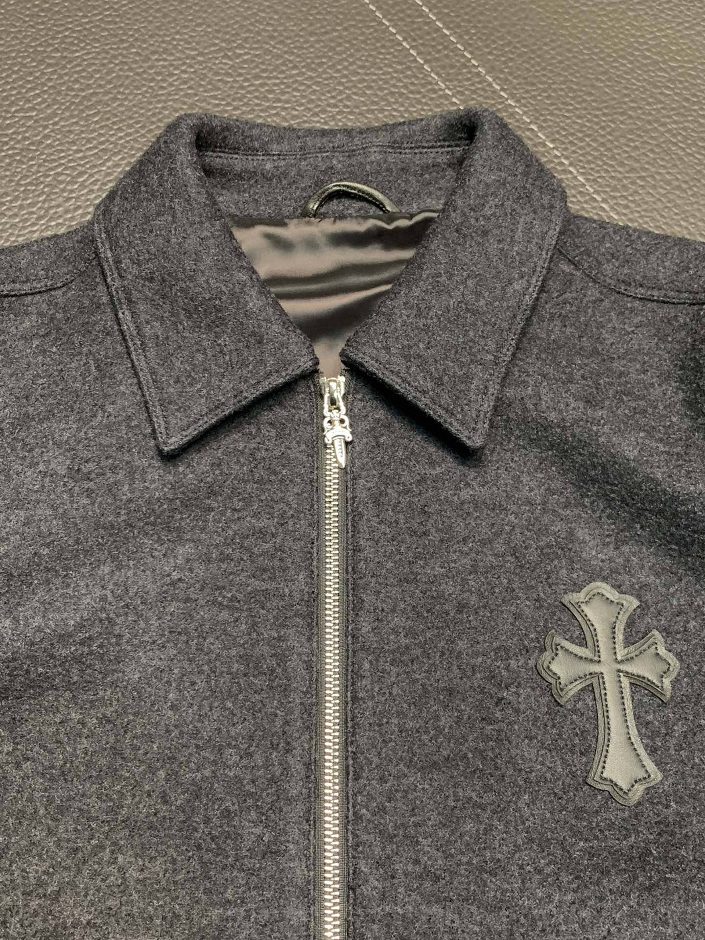 Ch*0me He**ts patchwork leather jacket