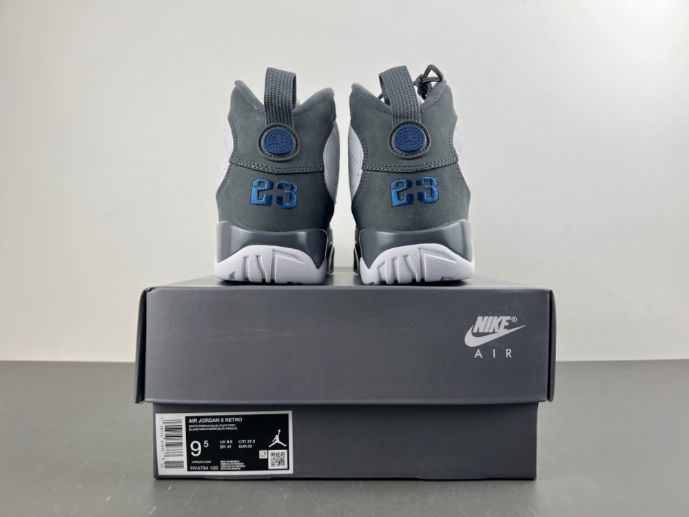 Air Jordan 9 Flint Grey White/French Blue-Flint Grey HV4794-100